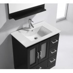 Zola 30" Single Bath Vanity in Espresso and Square Sink with Brushed Nickel Faucet and Matching Mirror