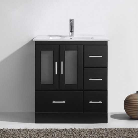 Zola 30" Single Bath Vanity in Espresso and Square Sink