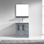 Zola 30" Single Bath Vanity in Gray and Square Sink and Matching Mirror