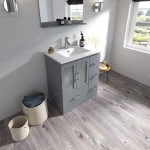 Zola 30" Single Bath Vanity in Gray and Square Sink and Matching Mirror