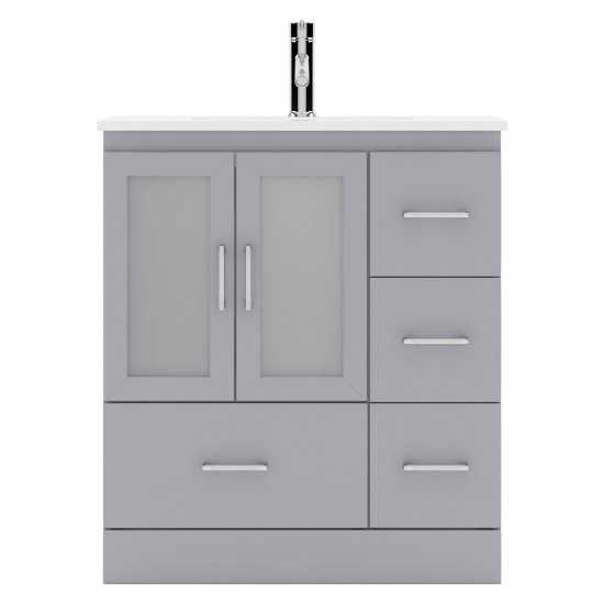 Zola 30" Single Bath Vanity in Gray and Square Sink