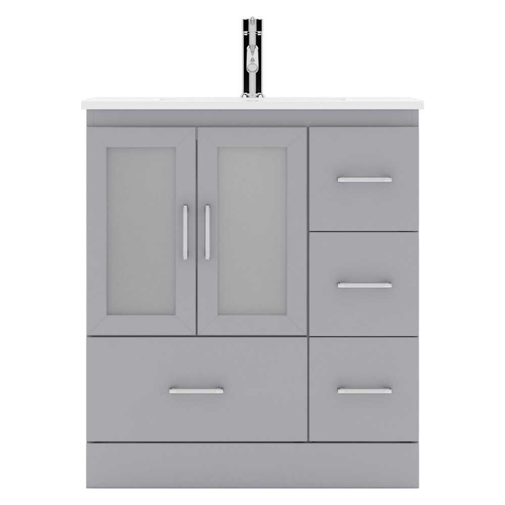 Zola 30" Single Bath Vanity in Gray and Square Sink