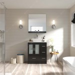 Zola 30" Single Bath Vanity in Espresso with White Engineered Stone Top and Square Sink and Matching Mirror