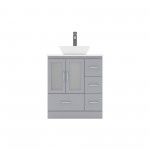 Zola 30" Single Bath Vanity in Gray with White Engineered Stone Top and Square Sink