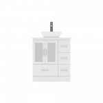 Zola 30" Single Bath Vanity in White with White Engineered Stone Top and Square Sink