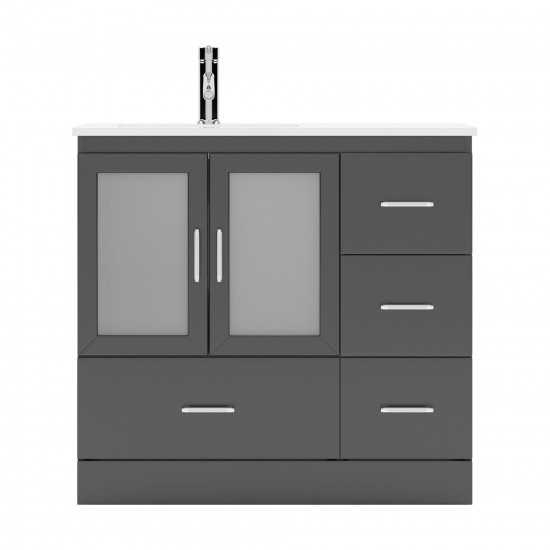 Zola 36" Single Bath Vanity in Espresso and Square Sink