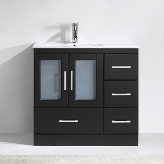 Zola 36" Single Bath Vanity in Espresso and Square Sink