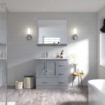 Zola 36" Single Bath Vanity in Gray and Square Sink and Matching Mirror