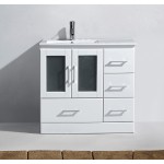 Zola 36" Single Bath Vanity in White and Square Sink