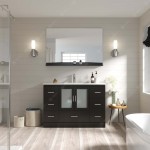 Zola 48" Single Bath Vanity in Espresso and Square Sink with Brushed Nickel Faucet and Matching Mirror