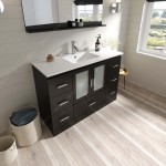 Zola 48" Single Bath Vanity in Espresso and Square Sink with Brushed Nickel Faucet and Matching Mirror