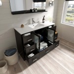 Zola 48" Single Bath Vanity in Espresso and Square Sink with Brushed Nickel Faucet and Matching Mirror