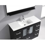 Zola 48" Single Bath Vanity in Espresso and Square Sink with Brushed Nickel Faucet and Matching Mirror