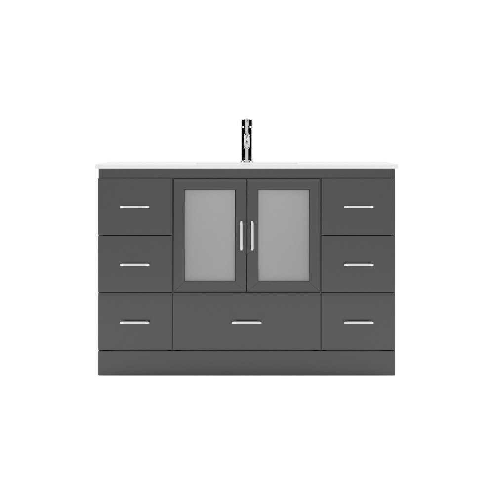 Zola 48" Single Bath Vanity in Espresso and Square Sink with Brushed Nickel Faucet