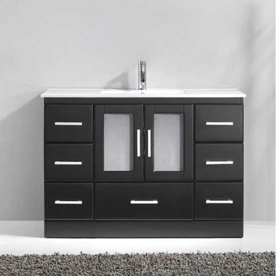 Zola 48" Single Bath Vanity in Espresso and Square Sink