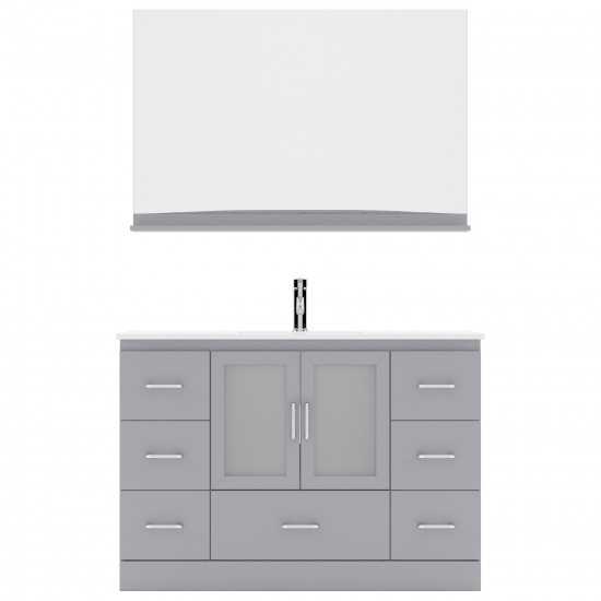 Zola 48" Single Bath Vanity in Gray and Square Sink and Matching Mirror
