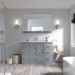 Zola 48" Single Bath Vanity in Gray and Square Sink and Matching Mirror