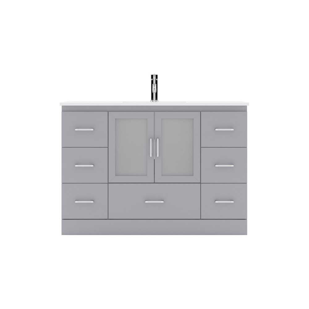 Zola 48" Single Bath Vanity in Gray and Square Sink