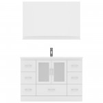 Zola 48" Single Bath Vanity in White and Square Sink and Matching Mirror