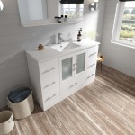 Zola 48" Single Bath Vanity in White and Square Sink and Matching Mirror