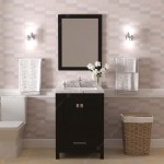 Caroline Avenue 24" Single Bath Vanity in Espresso with White Quartz Top and Square Sink with Matching Mirror