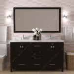 Caroline Avenue 60" Double Bath Vanity in Espresso with White Quartz Top and Square Sinks with Matching Mirror