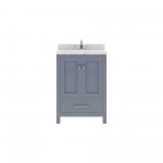 Caroline Avenue 24" Single Bath Vanity in Gray with White Quartz Top and Square Sink