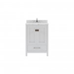 Caroline Avenue 24" Single Bath Vanity in White with White Quartz Top and Square Sink