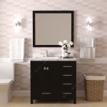 Caroline Avenue 36" Single Bath Vanity in Espresso with White Quartz Top and Square Sink