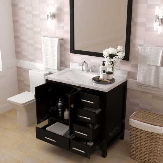 Caroline Avenue 36" Single Bath Vanity in Espresso with White Quartz Top and Square Sink