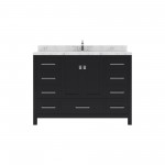 Caroline Avenue 48" Single Bath Vanity in Espresso with White Quartz Top and Square Sink