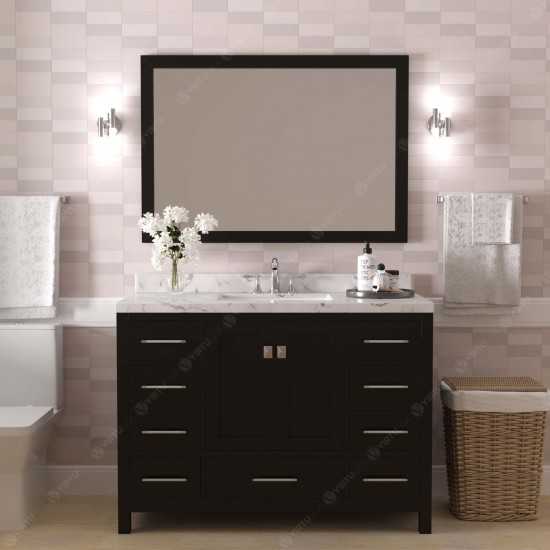 Caroline Avenue 48" Single Bath Vanity in Espresso with White Quartz Top and Square Sink