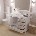 Caroline Avenue 48" Single Bath Vanity in White with White Quartz Top and Square Sink