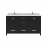 Caroline Avenue 60" Single Bath Vanity in Espresso with White Quartz Top and Square Sink