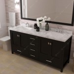 Caroline Avenue 72" Double Bath Vanity in Espresso with White Quartz Top and Square Sinks