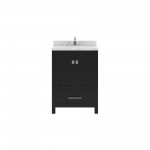 Caroline Avenue 24" Single Bath Vanity in Espresso with White Quartz Top and Round Sink