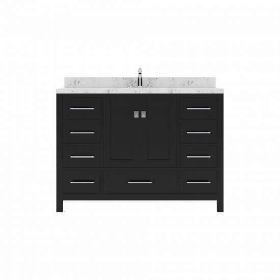 Caroline Avenue 48" Single Bath Vanity in Espresso with White Quartz Top and Round Sink