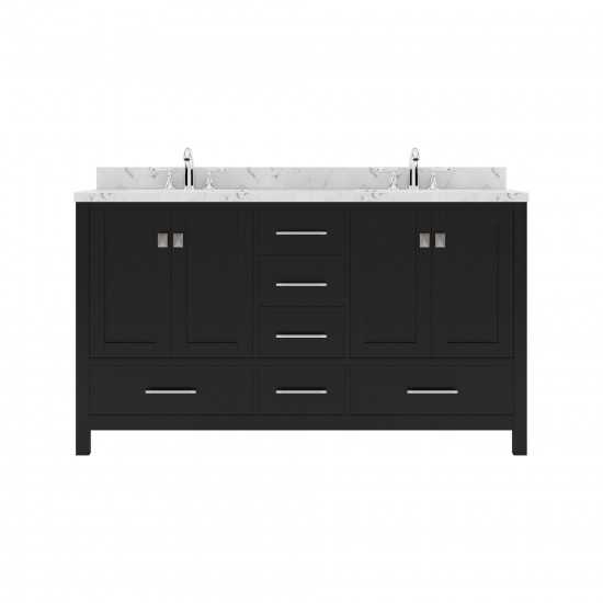 Caroline Avenue 60" Single Bath Vanity in Espresso with White Quartz Top and Round Sink