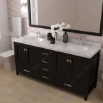 Caroline Avenue 72" Double Bath Vanity in Espresso with White Quartz Top and Round Sinks