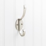 5-7/8" Double zinc wall mount hook. Finish: SN.