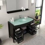 Ava 48" Single Bath Vanity in Espresso with Green Glass Top and Matching Mirror