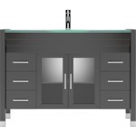 Ava 48" Single Bath Vanity in Espresso with Green Glass Top