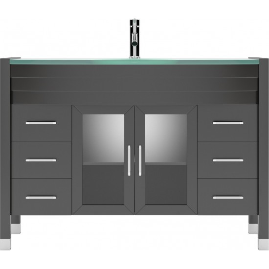 Ava 48" Single Bath Vanity in Espresso with Green Glass Top