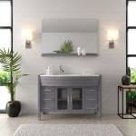 Ava 48" Single Bath Vanity in Gray with White Engineered Stone Top and Round Sink