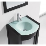 Ava 24" Single Bath Vanity in Espresso with Green Glass Top and Matching Mirror