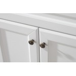 Talisa 60" Double Bath Vanity in White with White Marble Top and Round Sinks with Brushed Nickel Faucets and Matching Mirror