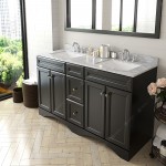 Talisa 60" Double Bath Vanity in Espresso with White Marble Top and Square Sinks with Brushed Nickel Faucets and Matching Mir