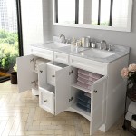 Talisa 60" Double Bath Vanity in White with White Marble Top and Square Sinks with Brushed Nickel Faucets and Matching Mirror