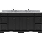 Talisa 72" Double Bath Vanity in Espresso with White Marble Top and Round Sinks with Brushed Nickel Faucets