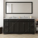 Talisa 72" Double Bath Vanity in Espresso with White Marble Top and Round Sinks with Polished Chrome Faucets and Matching Mir
